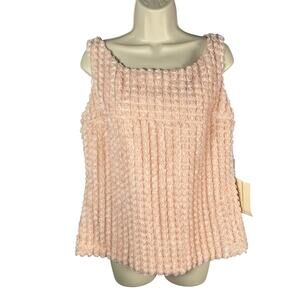 Lan Ting Bride Top Womens US 8 Pearl Pink Rosette Sleeveless Tank Formal